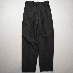 Vtg Mens 26x28 Gray Linen Slub High Waist Pleated Baggy Dress Mens Pants